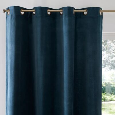 Cortina de terciopelo de la redoute interieurs con ojales, 350 x 135 cm, Azul Cortina de terciopelo de la redoute interieurs con ojales, 350 x 135 cm, Azul