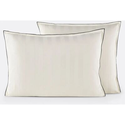 Funda de Almohada de Satén de Algodón - Rayas, 63x63cm Funda de Almohada de Satén de Algodón - Rayas, 63x63cm
