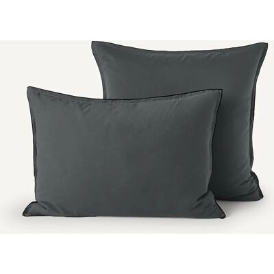 Fundas de Almohada Am.pm Gypse - 65x65cm - Gris Oscuro - Algodón Lavado Fundas de Almohada Am.pm Gypse - 65x65cm - Gris Oscuro - Algodón Lavado