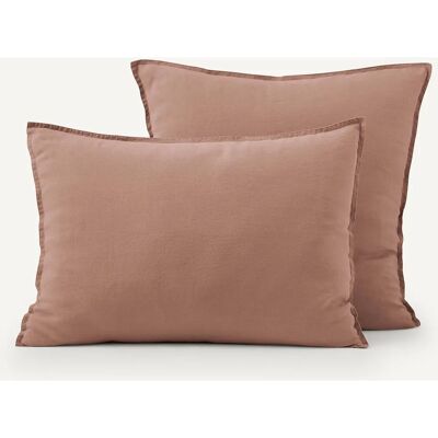 Funda de almohada de lino lavado Elina - 50x70cm - Rosa Funda de almohada de lino lavado Elina - 50x70cm - Rosa