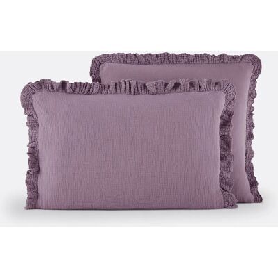 La Redoute Interieurs Funda de Almohada de Muselina de Algodón Violeta - 63x63 cm La Redoute Interieurs Funda de Almohada de Muselina de Algodón Violeta - 63x63 cm