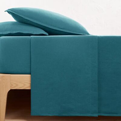 La Redoute Interieurs - Sábana encimera de lino lavado - Azul - Cama 150/180cm - Ropa de cama La Redoute Interieurs - Sábana encimera de lino lavado - Azul - Cama 150/180cm - Ropa de cama