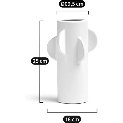 La Redoute Interieurs Vase Caldero - Céramique - Blanc - 25cm La Redoute Interieurs Vase Caldero - Céramique - Blanc - 25cm