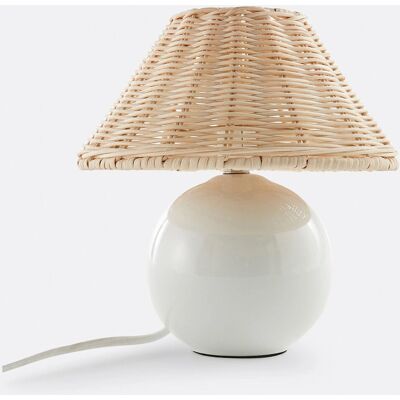 LA REDOUTE INTERIEURS Lampada da tavolo Alios in rattan e ceramica bianca LA REDOUTE INTERIEURS Lampada da tavolo Alios in rattan e ceramica bianca