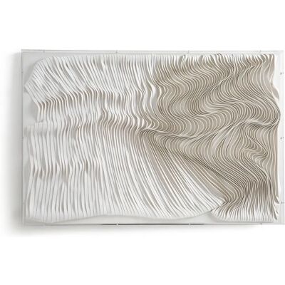 Am.pm Art Murale en Cuir Blanc - Ondor, Stripes en cuir blanc Am.pm Art Murale en Cuir Blanc - Ondor, Stripes en cuir blanc