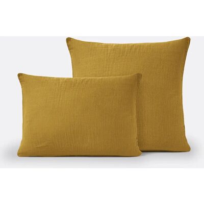 Redoute Interieurs Kumla Housse de Coussin en Mousseline de Coton, 63x63cm, Orange - Literie Redoute Interieurs Kumla Housse de Coussin en Mousseline de Coton, 63x63cm, Orange - Literie
