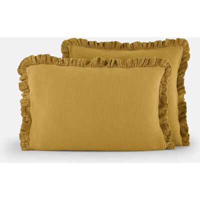 Funda de Almohada Kumla de gasa de algodón - 63x63cm - Amarillo Funda de Almohada Kumla de gasa de algodón - 63x63cm - Amarillo