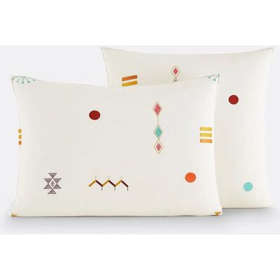 LA REDOUTE INTERIEURS Housse de coussin en coton vintage brodée Imani LA REDOUTE INTERIEURS Housse de coussin en coton vintage brodée Imani