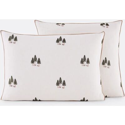 Funda de almohada de lino y algodón bordada Anton - 63x63cm Funda de almohada de lino y algodón bordada Anton - 63x63cm