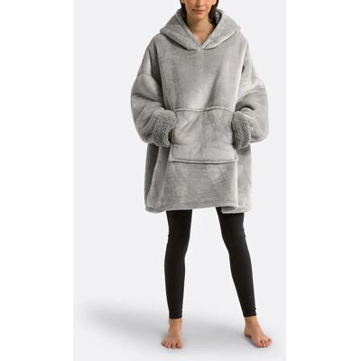 SO'HOME - Plaid fleece hoodie - Γκρι - L/XL - Hoodie SO'HOME - Plaid fleece hoodie - Γκρι - L/XL - Hoodie
