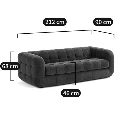 LA REDOUTE INTERIORS 3-θέσιος καναπές βελούδου - Μοντέρνος Σχεδιασμός LA REDOUTE INTERIORS 3-θέσιος καναπές βελούδου - Μοντέρνος Σχεδιασμός