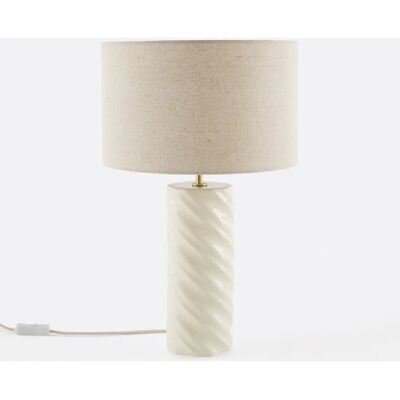 Lámpara de mesa de cerámica y lino La Redoute Intérieurs Dehen Lámpara de mesa de cerámica y lino La Redoute Intérieurs Dehen