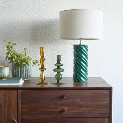 La Redoute Intérieurs Lampe de table Dehen, Céramique, Vert La Redoute Intérieurs Lampe de table Dehen, Céramique, Vert