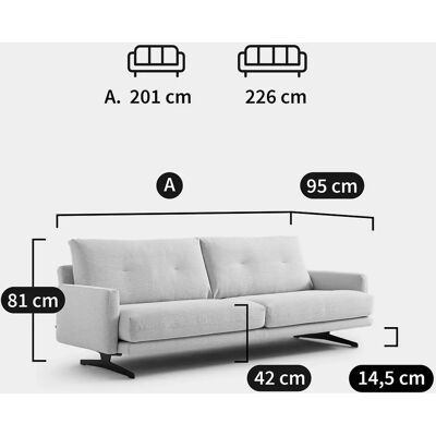 AM.PM Sofá Delicato - Tejido beige, 3/4 plazas - Sofá AM.PM Sofá Delicato - Tejido beige, 3/4 plazas - Sofá