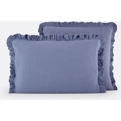 LA REDOUTE INTERIEURS Funda de almohada Kumla de gasa de algodón - Azul LA REDOUTE INTERIEURS Funda de almohada Kumla de gasa de algodón - Azul
