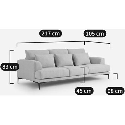 AM.PM Sofá cama 3P de terciopelo Marsile - Sofá Cama AM.PM Sofá cama 3P de terciopelo Marsile - Sofá Cama