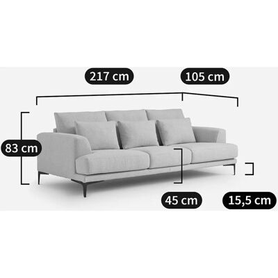 Sofá 3 plazas Beige AM.PM - Tapizado en Bouclé Sofá 3 plazas Beige AM.PM - Tapizado en Bouclé