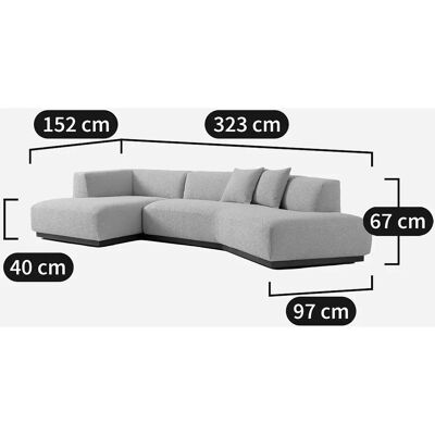 AM.PM Divano angolare Jacopo, Tessuto Beige AM.PM Divano angolare Jacopo, Tessuto Beige