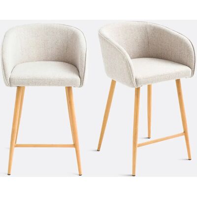 LA REDOUTE INTERIEURS Conjunto de 2 Sillas de Bar Aupi Beige - Bar Stool LA REDOUTE INTERIEURS Conjunto de 2 Sillas de Bar Aupi Beige - Bar Stool
