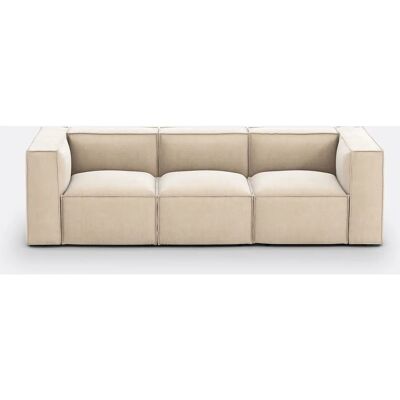 LA REDOUTE INTERIEURS Sofá modular 3 plazas terciopelo beige - Sofá LA REDOUTE INTERIEURS Sofá modular 3 plazas terciopelo beige - Sofá