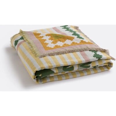 La Redoute Interieurs Plaid Multicolore Jacquard con Frange - Plaid La Redoute Interieurs Plaid Multicolore Jacquard con Frange - Plaid
