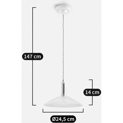 La Redoute Interieurs Lámpara Vintage Colgante - Cristal Estriado Ø24,5cm La Redoute Interieurs Lámpara Vintage Colgante - Cristal Estriado Ø24,5cm