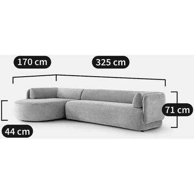La Redoute Interieurs Méridiano Sofá esquina terciopelo izquierdo La Redoute Interieurs Méridiano Sofá esquina terciopelo izquierdo