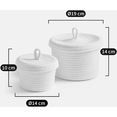 LA REDOUTE INTERIEURS Kesia Cestas de algodón - Pack de 2 LA REDOUTE INTERIEURS Kesia Cestas de algodón - Pack de 2