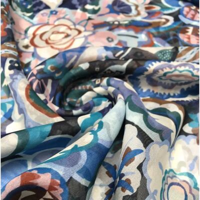 Liberty - Silk Floral - Bleu - Floral - Fabric - Publicité Liberty - Silk Floral - Bleu - Floral - Fabric - Publicité