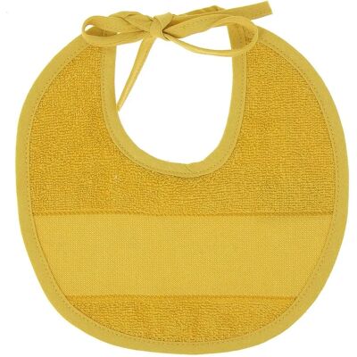 Mondial Tissus - Bavoir rond à broder - Jaune moutarde - 22 cm - Embroidery bib - Publicité Mondial Tissus - Bavoir rond à broder - Jaune moutarde - 22 cm - Embroidery bib - Publicité