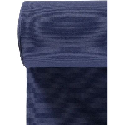 Mondial Tissus - Bord-côte tubulaire coton - bleu foncé - mini rayures - 35 cm - Tissu Mondial Tissus - Bord-côte tubulaire coton - bleu foncé - mini rayures - 35 cm - Tissu