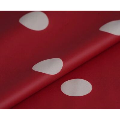 Mondial Tissus - PoisImperméableÉcruFramboise - Polka-dot - Écru Raspberry - Fabric Mondial Tissus - PoisImperméableÉcruFramboise - Polka-dot - Écru Raspberry - Fabric