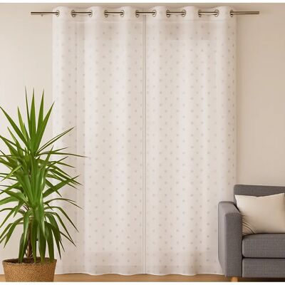 Mondial Tissus - Pois Saumur Blanc - 140x250cm - Curtain Mondial Tissus - Pois Saumur Blanc - 140x250cm - Curtain