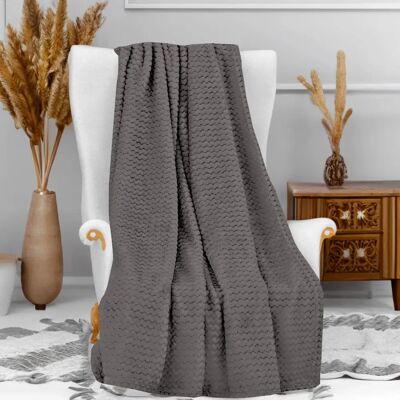 Soleil d'Ocre Plaid cocooning - Microfibre 120x160 - Grey - Plaid Soleil d'Ocre Plaid cocooning - Microfibre 120x160 - Grey - Plaid