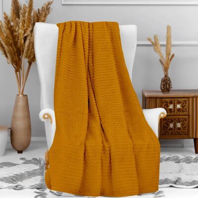 Soleil d'Ocre Moutarde Cocooning Plaid - Bed Blanket Soleil d'Ocre Moutarde Cocooning Plaid - Bed Blanket