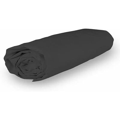 SH0P&CITY Percale coton - ANTHRACITE - 140x190 cm - Bonnet 30 cm - Publicité SH0P&CITY Percale coton - ANTHRACITE - 140x190 cm - Bonnet 30 cm - Publicité