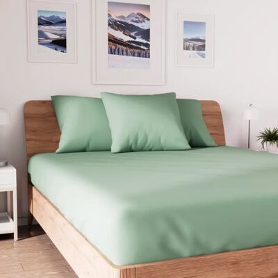 Soleil d'ocre Water Green 160x200cm Katoenen jersey elastisch fitted sheet - Beddengoed Soleil d'ocre Water Green 160x200cm Katoenen jersey elastisch fitted sheet - Beddengoed