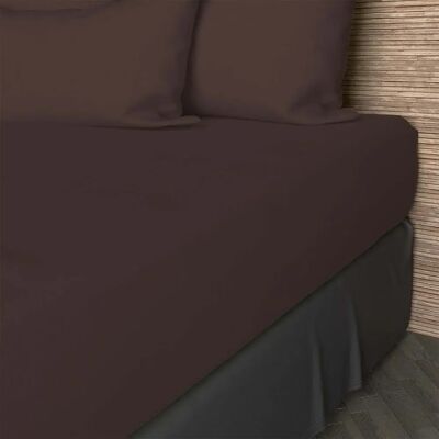 SH0P&CITY - Drap housse coton 57 fils 200x200 - Brun - 200x200 cm - Drap housse SH0P&CITY - Drap housse coton 57 fils 200x200 - Brun - 200x200 cm - Drap housse