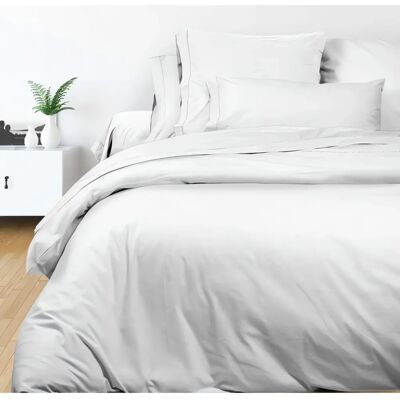 Housse de couette en coton blanc Soleil d'ocre - Piquage Venetian - 240x220 cm - Publicité Housse de couette en coton blanc Soleil d'ocre - Piquage Venetian - 240x220 cm - Publicité