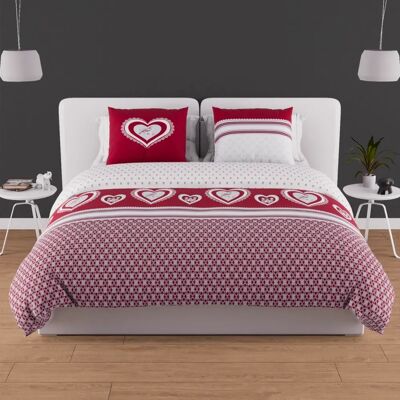 SH0P&CITY Cotton Duvet Cover Set - 240x220cm, Red - Bedding Set SH0P&CITY Cotton Duvet Cover Set - 240x220cm, Red - Bedding Set