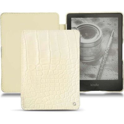 Étui en Cuir Noreve pour Kindle Paperwhite - Crocodile Lait Onyx - Fait Main - Publicité Étui en Cuir Noreve pour Kindle Paperwhite - Crocodile Lait Onyx - Fait Main - Publicité