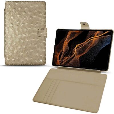 Étui en cuir Noreve Samsung Galaxy Tab S8+ Horizon Autruche désert - Taupe vintage - Publicité Étui en cuir Noreve Samsung Galaxy Tab S8+ Horizon Autruche désert - Taupe vintage - Publicité