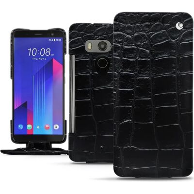 Noreve HTC U11+ Lederhülle Horizon Krokodil - Schwarz - Handyhülle Noreve HTC U11+ Lederhülle Horizon Krokodil - Schwarz - Handyhülle