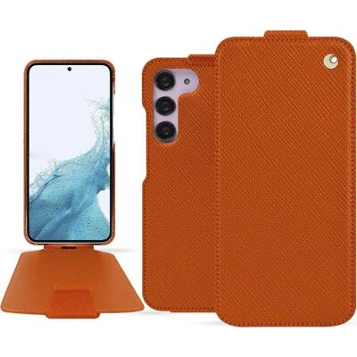 Noreve Samsung Galaxy S23 Ledertasche - Orange - Leder Handyhülle Noreve Samsung Galaxy S23 Ledertasche - Orange - Leder Handyhülle