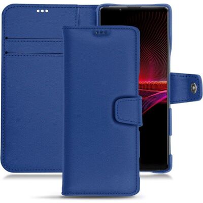 Housse en cuir Noreve pour Xperia 1 III - Portefeuille, Bleu Océan - Publicité Housse en cuir Noreve pour Xperia 1 III - Portefeuille, Bleu Océan - Publicité