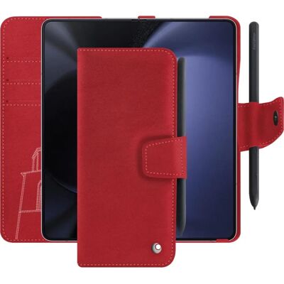 Noreve - Galaxy Z Fold5 - Rouge - Cuir - Phone Case - Publicité Noreve - Galaxy Z Fold5 - Rouge - Cuir - Phone Case - Publicité