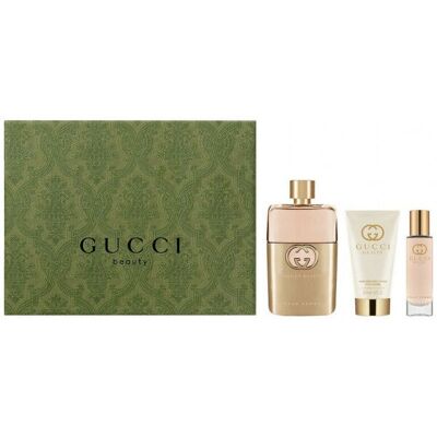 Gucci Guilty Pour Femme 3-osainen lahjapakkaus - Tuoksu, Vartalovoide, Matkakoko Gucci Guilty Pour Femme 3-osainen lahjapakkaus - Tuoksu, Vartalovoide, Matkakoko
