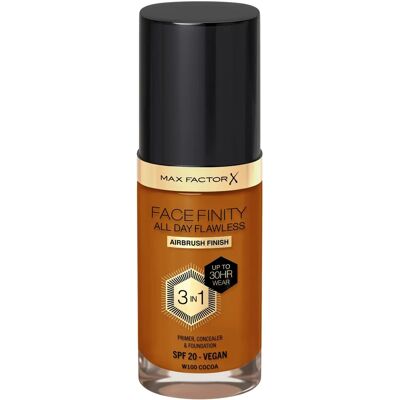 Max Factor Sun Tan Cocoa 3-in-1 Foundation SPF20 - Flawless Finish Max Factor Sun Tan Cocoa 3-in-1 Foundation SPF20 - Flawless Finish