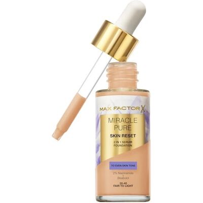 Max Factor Miracle Pure Foundation - Fair To Light - Skin Reset Serum 30ml Max Factor Miracle Pure Foundation - Fair To Light - Skin Reset Serum 30ml