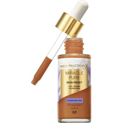 Max Factor Miracle Pure Deep Foundation - Skin Reset, 30ml Max Factor Miracle Pure Deep Foundation - Skin Reset, 30ml